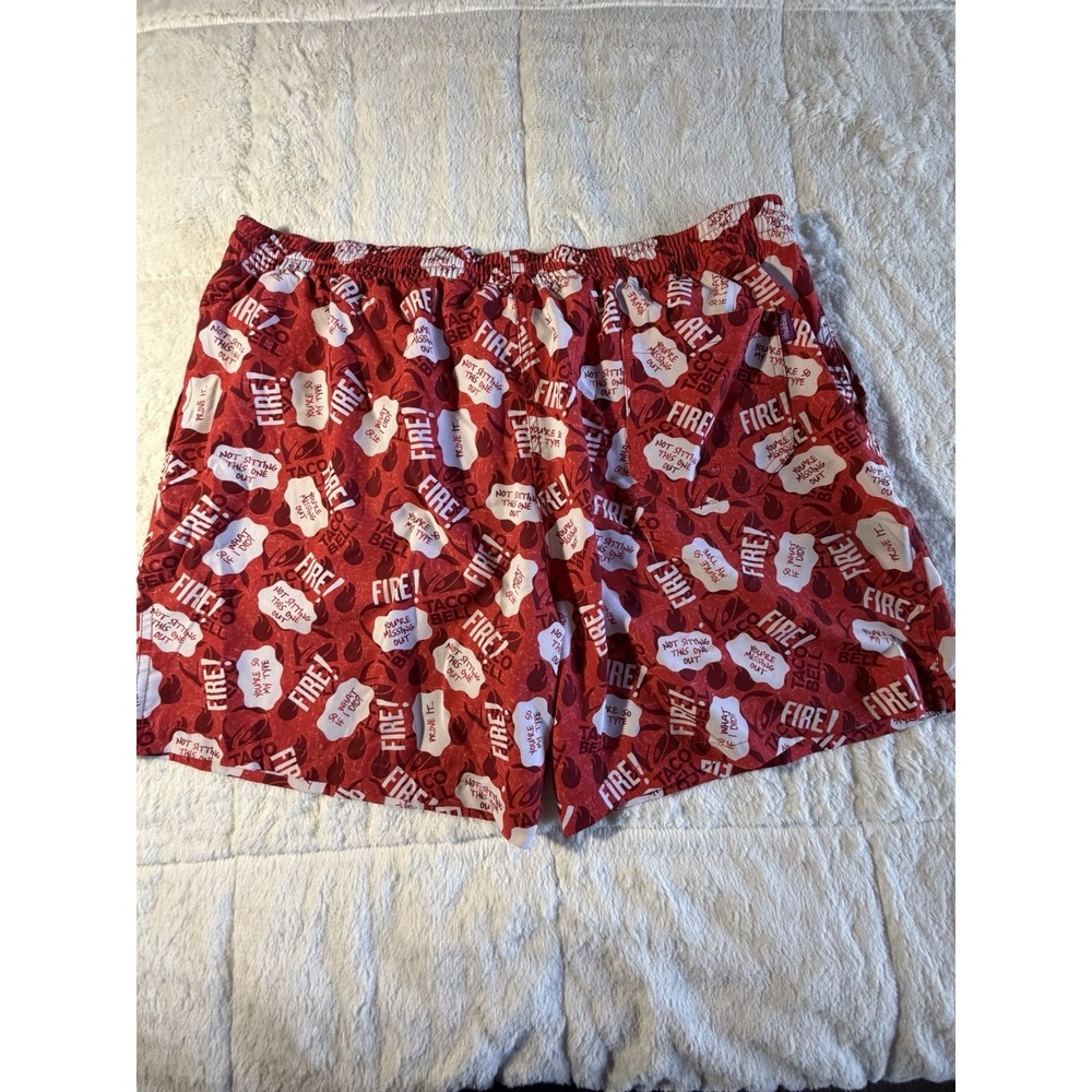 Chubbies Swim Trunks TACO BELL Shorts Fire Sauce 5" Stretch Lined Mens XXL - Picture 2 of 3